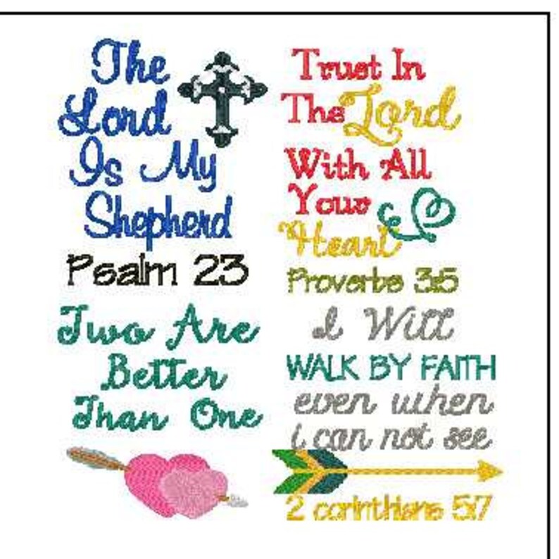 Bible verse embroidery design Scripture embroidery design | Etsy