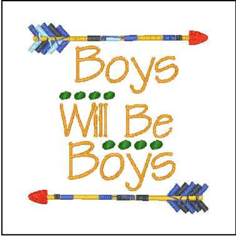 Boys will be boys embroidery phrase baby boy embroidery phrase Etsy