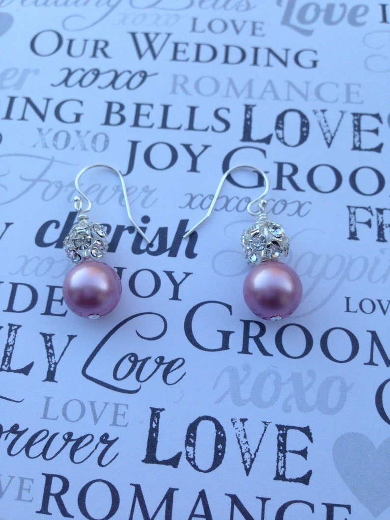 Brenda Bridal Jewelry Pink Pearl Earrings Pearl Earrings Etsy