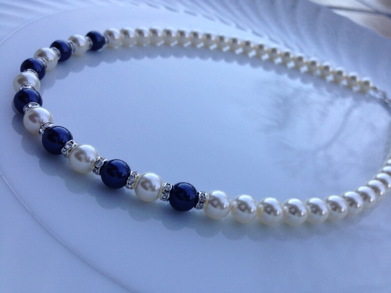 Navy pearl necklace Clearance