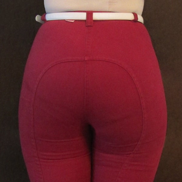 Wieder auf Lager! Herzallerliebst! Vintage 1970s DITTOs Saddleback High Waist Red Jeans 26w 25 Schrittlänge, Moderne S / XS- Versandkostenfrei in die USA!