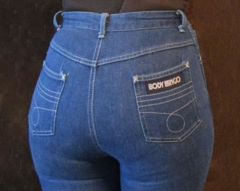 Vintage 1970s High Waist Tight skinny Jeans--22W 27Inseam//  Modern XXSmall--Free USA shipping!
