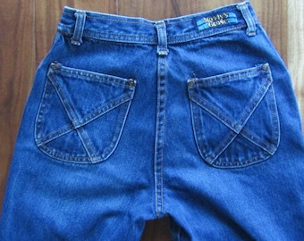 Vintage 1970s  Moody&#39;s Goose High Waist Boho Jeans 24w 34Inseam// ~Modern XS super long leg!