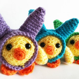 Crochet PATTERN (PDF) - Chick in a Bunny Costume