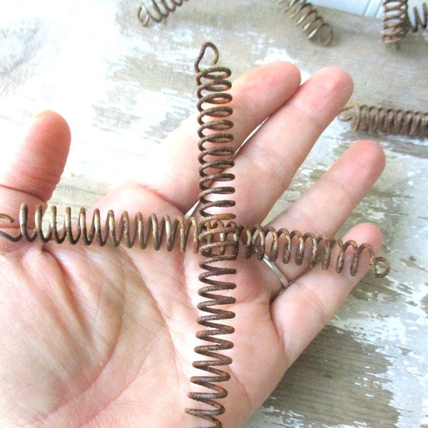 12 vintage bed spring connectors 6 pairs rusty springs tension bedsprings for upcycling or projects Farmhouse Industrial