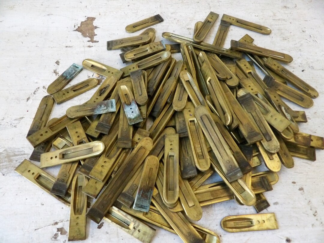 12 Antique Brass Pump Organ Reeds Random Sizes Random Group , Vintage