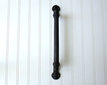 Large Cast iron handle pull barn door gate hardware pull towel bar 14 1/2 inch screw on for projects home decor Industrial rustic farmhouse