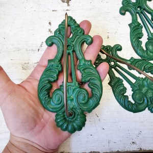 ONE vintage metal receipt spike string holder , green cast iron new old stock, office kitchen hook image 7