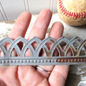 Metal lace ribbon tin filigree edging decorative trim for projects 3 feet rusty galvanized metal tape Roman arch Wedding 1.25 wide image 3