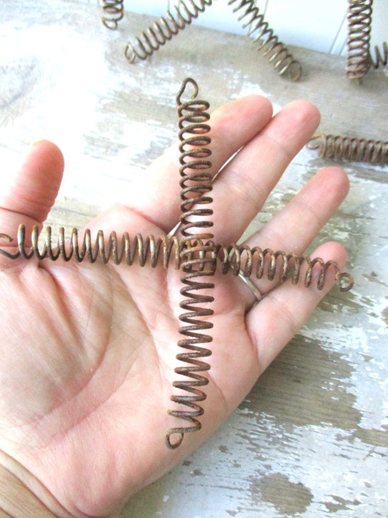 12 vintage bed spring connectors 6 pairs rusty springs tension bedsprings for upcycling or projects Farmhouse Industrial image 1