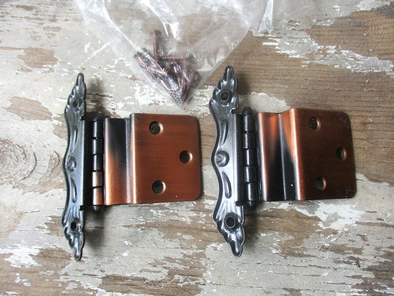 Vintage French Provincial Hinges Copper Finish PAIR New Old Etsy