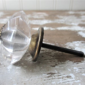 8 point star glass knob clear glass pull handle 1 3/4 inch Hollywood Regency traditional DIY hardware image 3