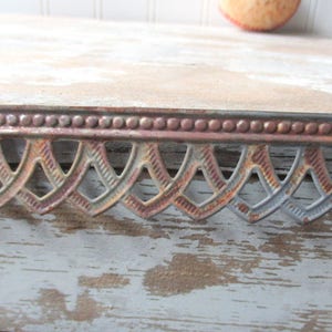Metal lace ribbon tin filigree edging decorative trim for projects 3 feet rusty galvanized metal tape Roman arch Wedding 1.25 wide image 4