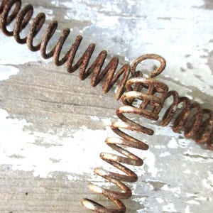 12 vintage bed spring connectors 6 pairs rusty springs tension bedsprings for upcycling or projects Farmhouse Industrial image 5