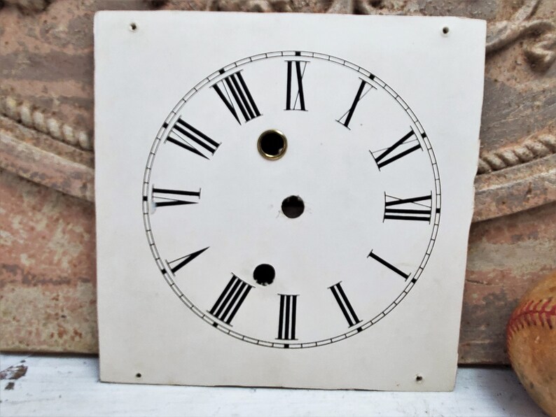 Vintage clock face 6 1/4 inch clockface dial square cardstock Etsy