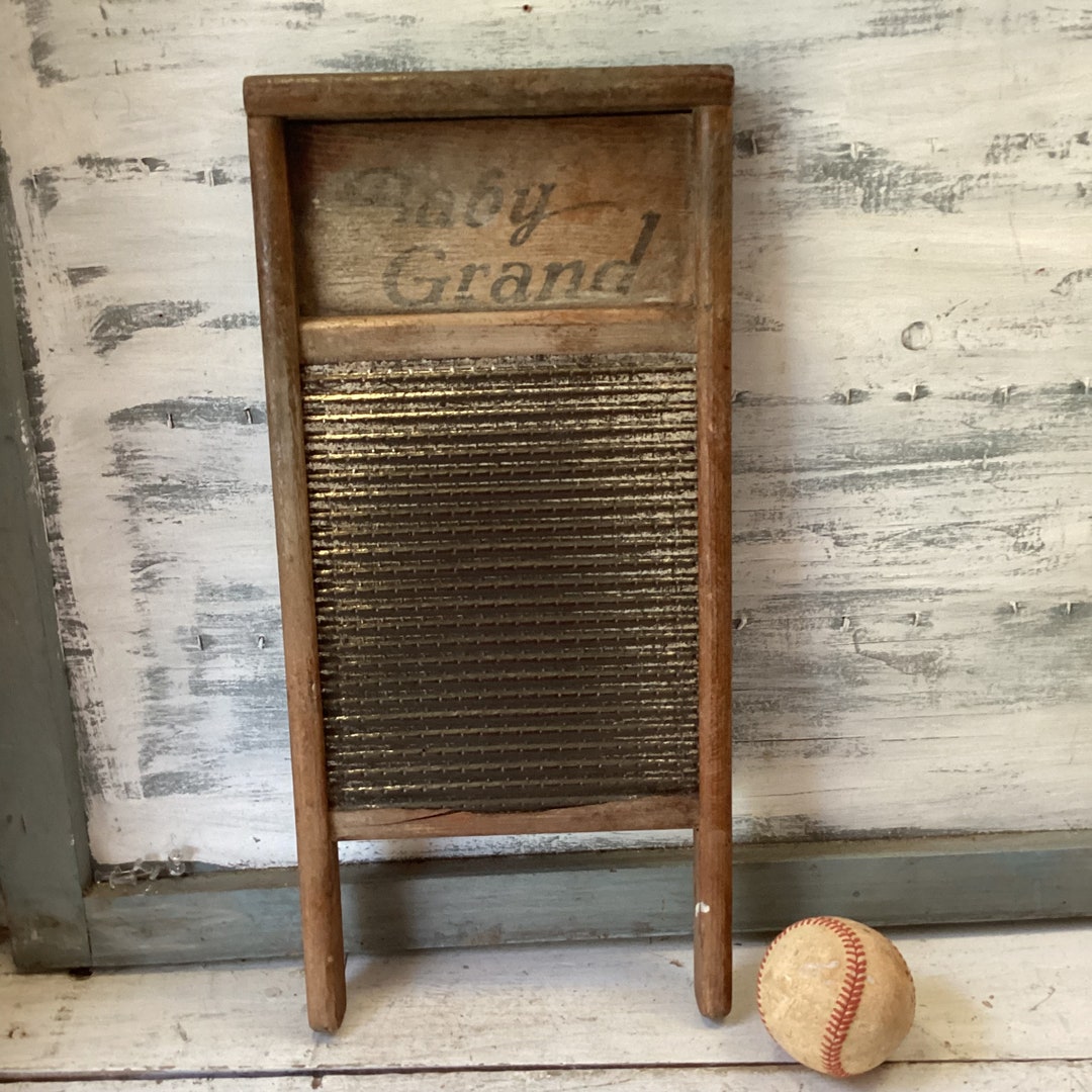 Vintage Baby Grand Washboard Smaller Wood and Metal Scrub Etsy