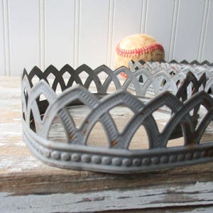 Metal lace ribbon tin filigree edging decorative trim for projects 3 feet rusty galvanized metal tape Roman arch Wedding 1.25 wide image 5