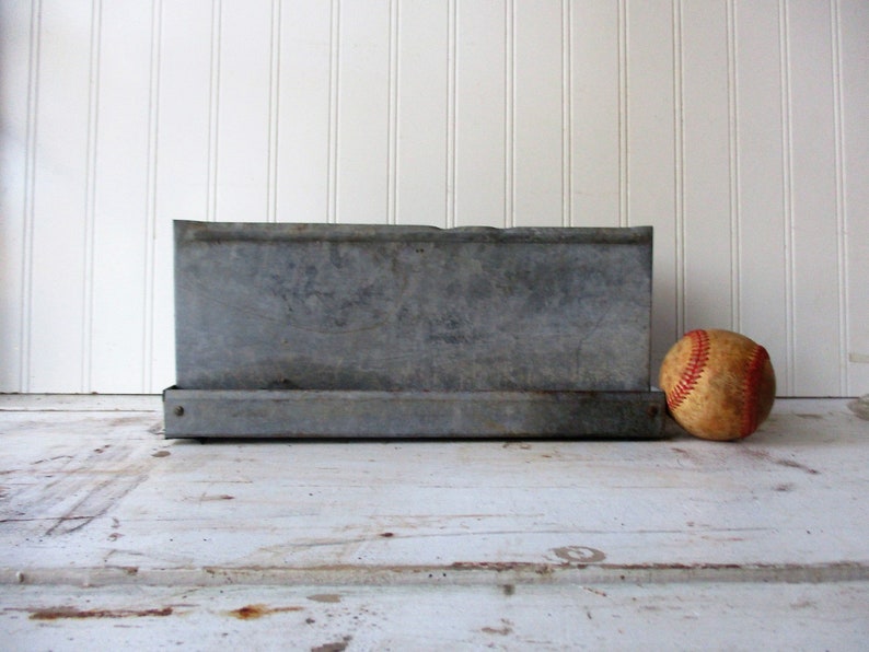 Vintage Chicken Or Rabbit Feeder Galvanized Metal Tin Etsy