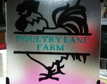 Personalized Rooster themed cutting board