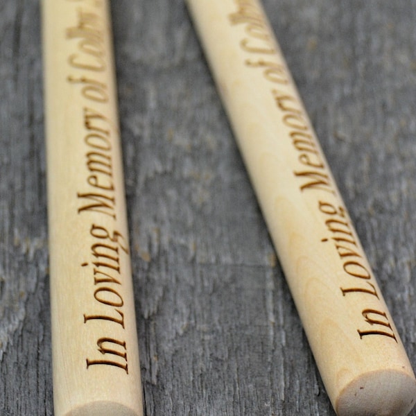 Personalized Drum Sticks, Laser Engraved Drum Sticks, Professional Grade Drumsticks, Wood Tip Drum Sticks, Song Lyrics Engraved