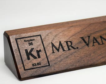 Personalized Wooden Desk Name Plates 10 Inch Solid Walnut Etsy