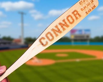 Baseball Bats Personalized, player coach gift, Ring Bearer Groomsman Gift, Best Man Gift, newborn gift, Player keepsake Birth Announcement