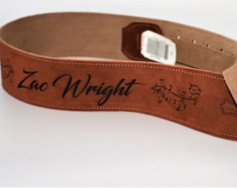 Custom Engraved Suede Guitar straps, custom guitar straps, guitar straps, personalized guitar straps, Rust color