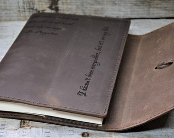 Refillable Writer's Log large Journal, Leather Journal, Personalized, Engraved , Diary, Notebook, Engraved Diary, Genuine Leather