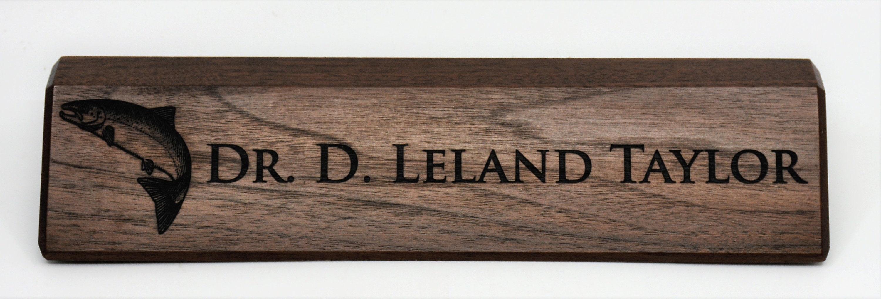 Engraved Wooden Desk Name Plates 10 Inch solid Walnut wood Etsy
