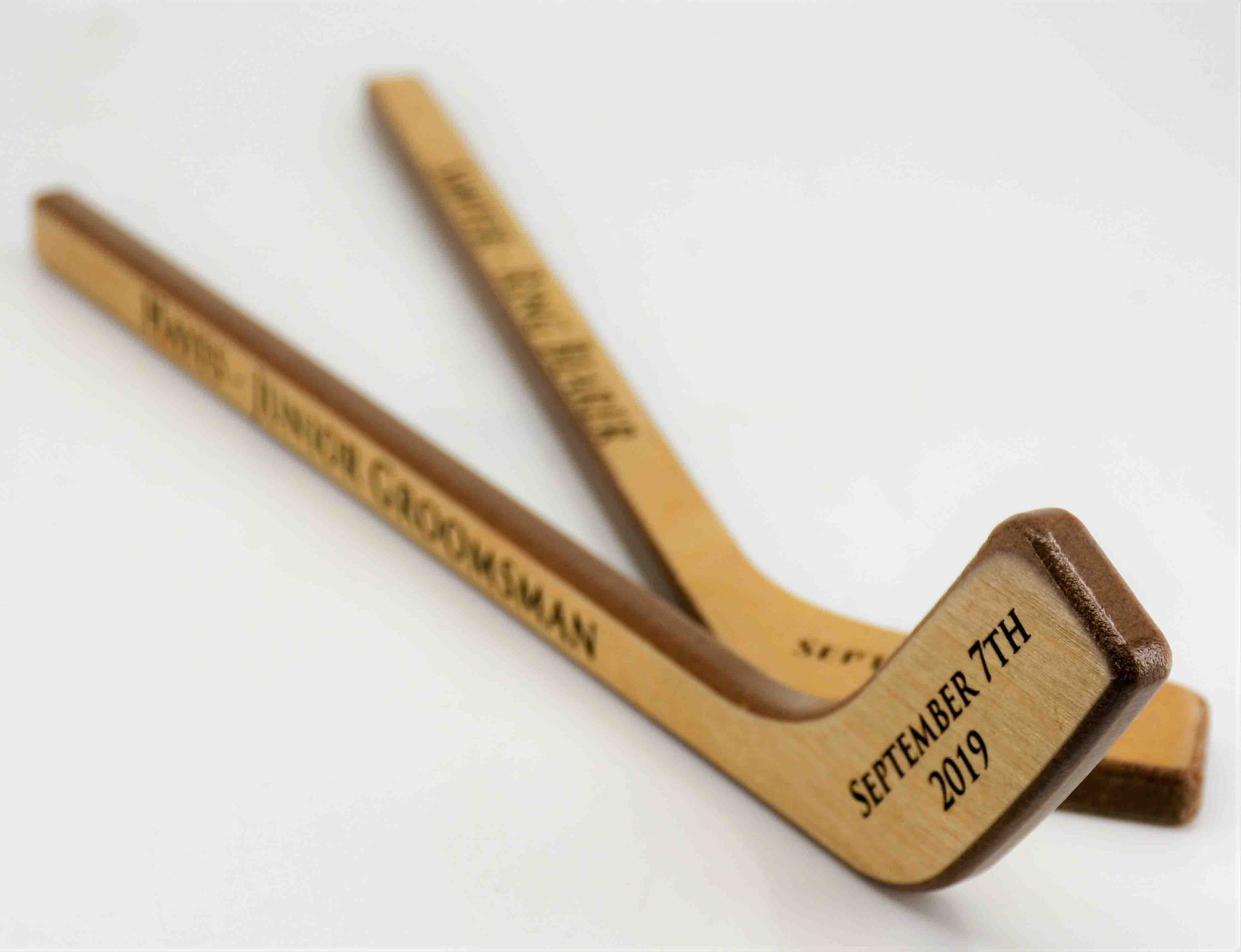 1 Personalized Mini Hockey Stick Ring Bearer Gift Groomsman Etsy