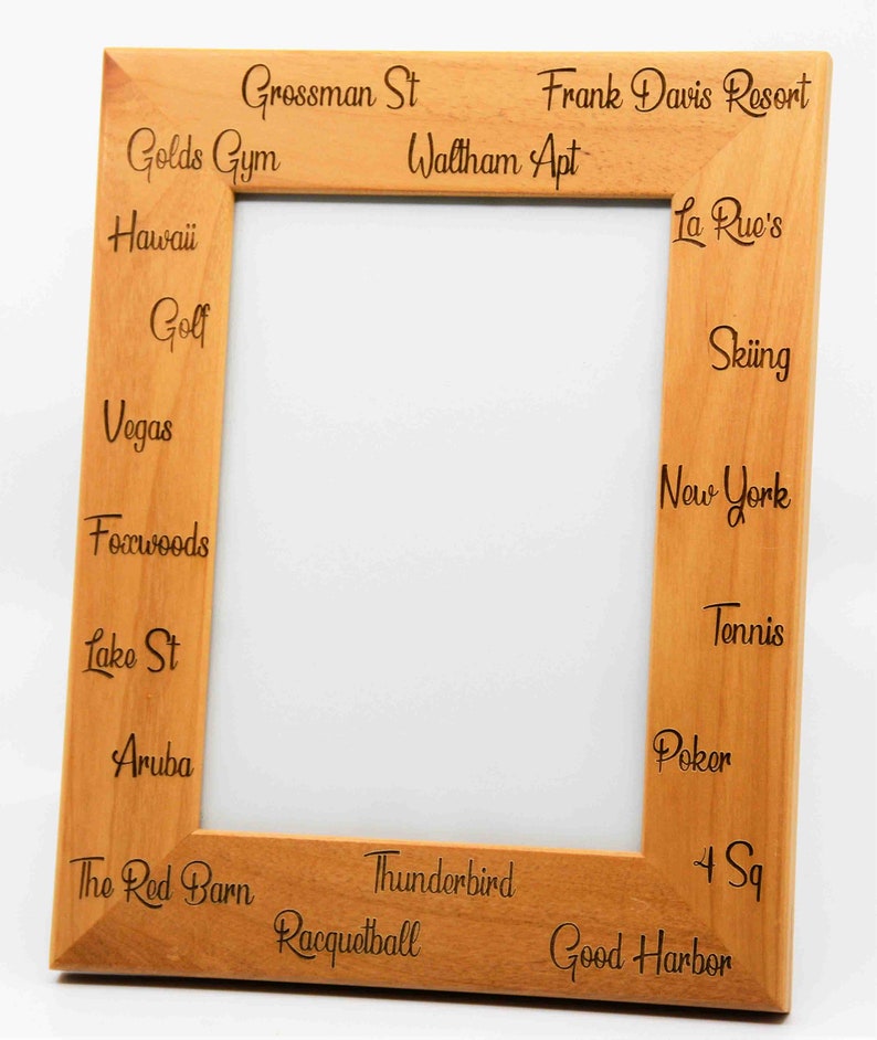 Walnut or Alder Laser Engraved Wooden Picture Frames Etsy Canada