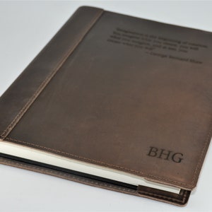 Large Leather Laser Engraved Sketchbook, Leather Journal, Custom Engraved and personalized