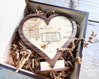 Where it all began Valentines Day - Sweethearts - Anniversary - Birthday Wooden Display Art Custom Laser Engraved cut Cherry and Maple wood