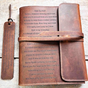 Diario de cuero grabado, recargable, personalizado, grabado, diario, cuaderno, diario grabado, cuero genuino de primera calidad