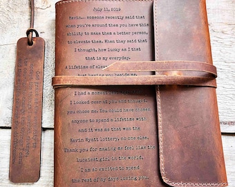 Engraved Leather Journal Refillable, Personalized, Engraved , Diary, Notebook, Engraved Diary, GenuinePremium Leather