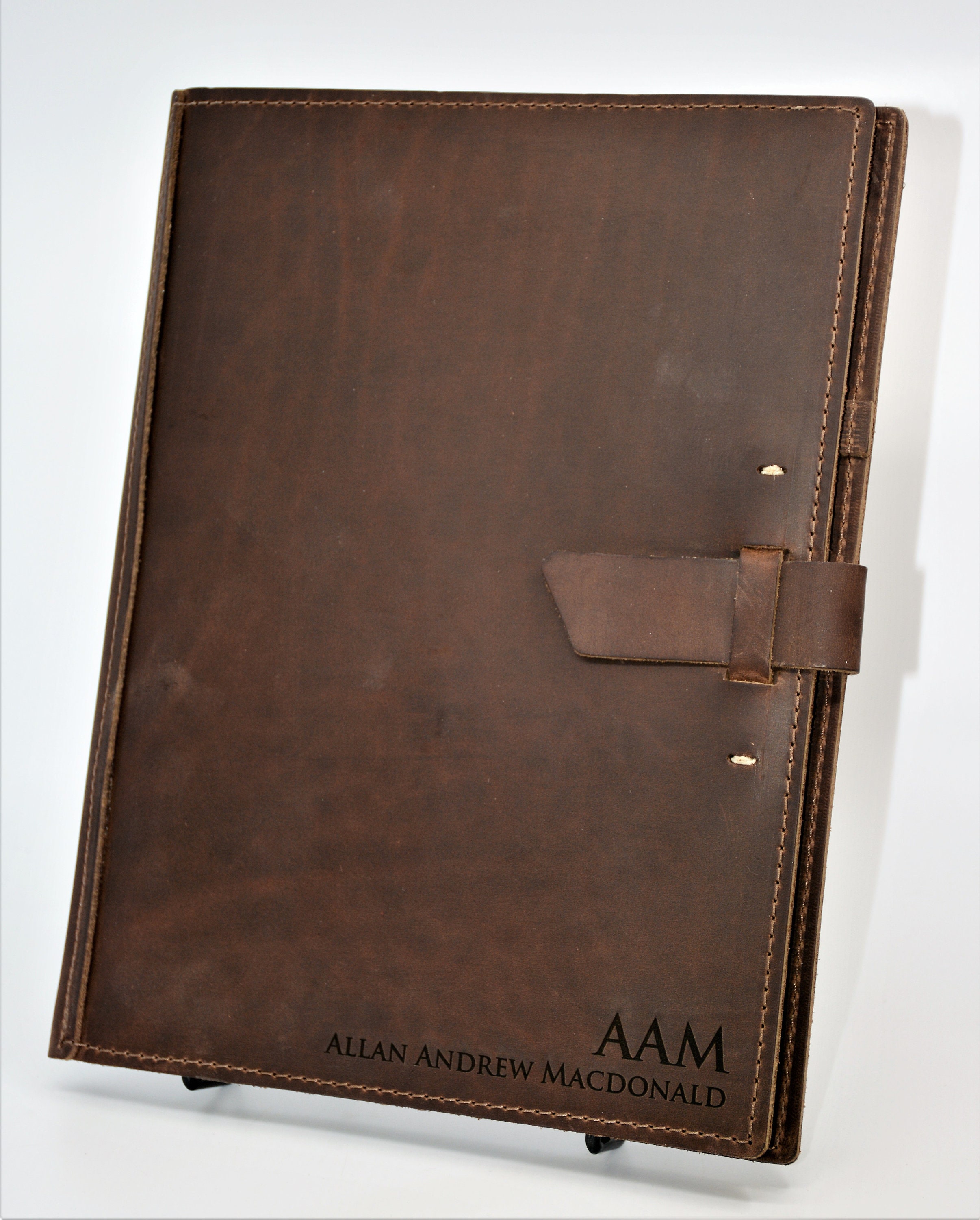 Engraved Large Leather Pad Portfolio Custom Engraved Etsy