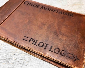 Pilots Log Laser Engraved Personalized, Diary, Notebook, Personalized Engraved Diary, Genuine Leather Pilot Log plane helicopter drone