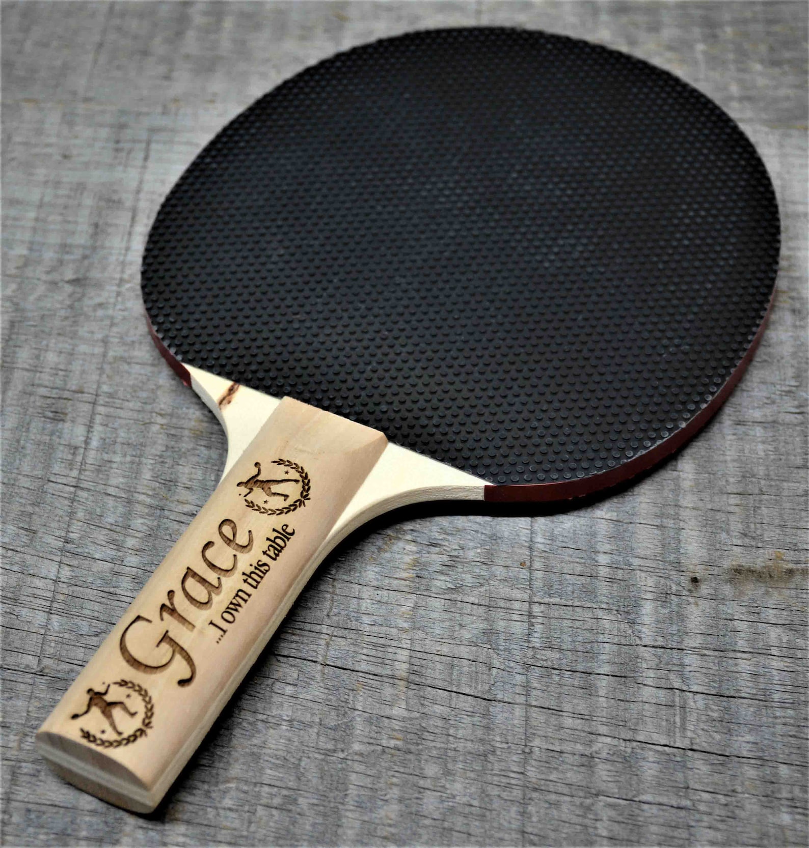 Custom Ping Pong Paddle Any Text Engraved for Free Table Etsy