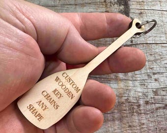 Laser Cut Wooden Key chains Custom shapes  Maple  wood Custom shapes and sizes available Wood Blanks