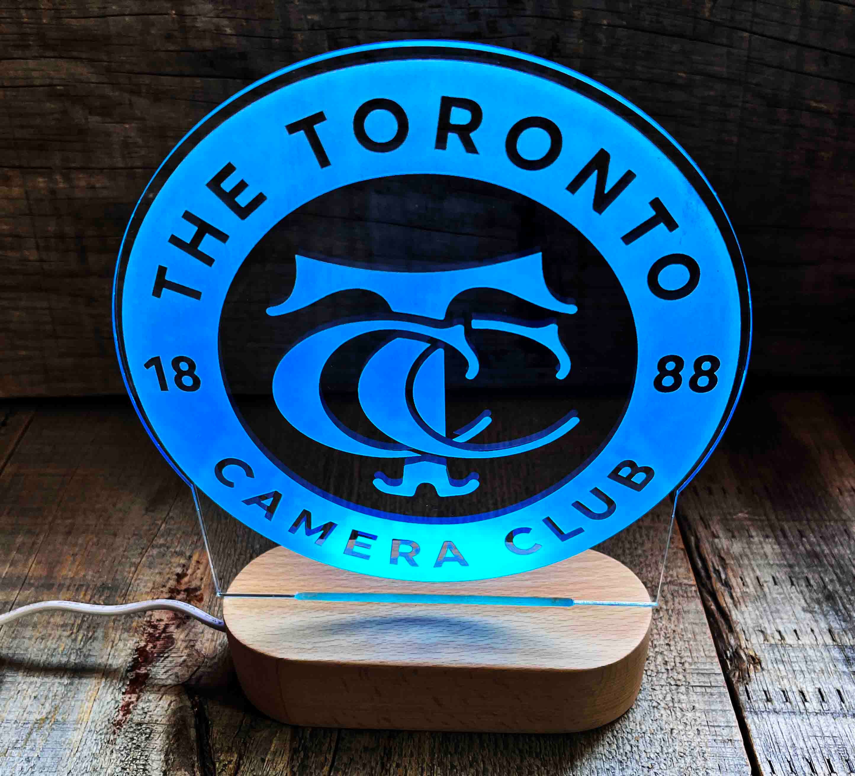 Logo Graphic Text Engraved Custom LED Light Sign, 7 Colors Personalized ...