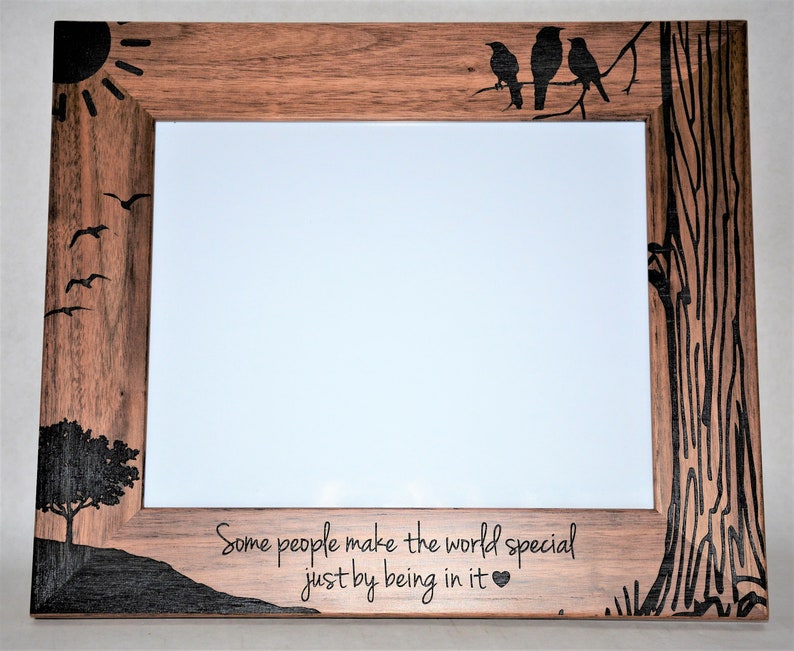 Walnut or Alder Laser Engraved Wooden Picture Frames Etsy Canada