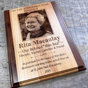 Custom engraved Plaque personalized two tone wooden plaque - engraving is included for free image 3