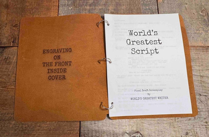 Custom Engraved Leather Script Binder – Personalized Screenplay Binder ...