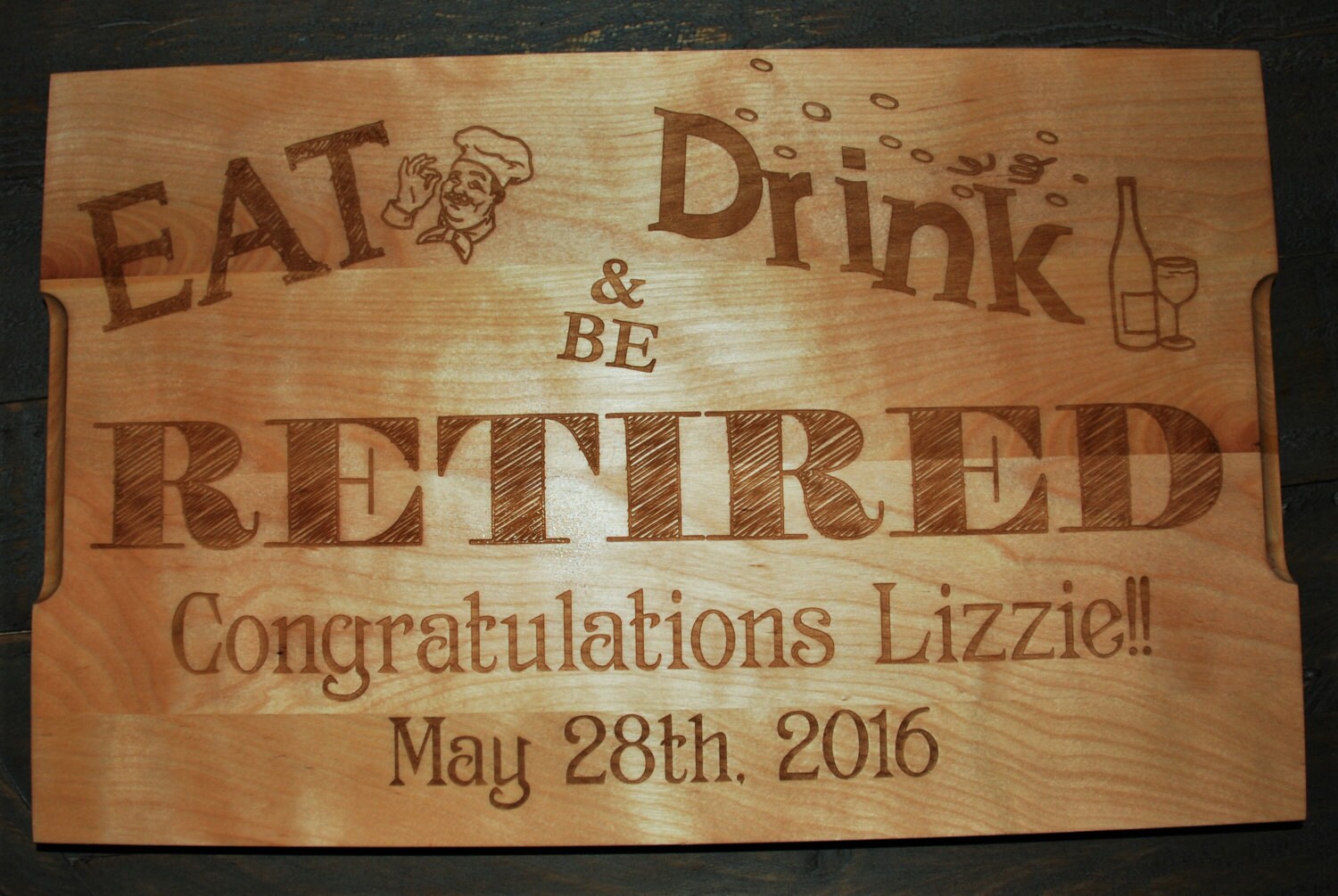 Retirement Cutting Board Custom Engraved 16x10 Retirement Etsy