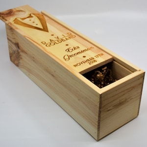 Custom Engraved Wooden Wine Box, Groomsmen gifts, Wedding party gifts, Engraved wedding gifts Wine Gift Personalized Birthday Gift WineBox