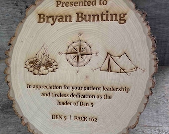 Live Edge Tree Slice with Custom Engraving, wooden sign, custom sign