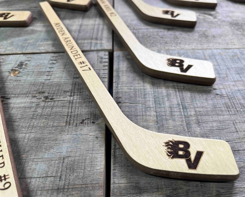 Personalized Mini Hockey Sticks Ring Bearer Gift Groomsman Etsy
