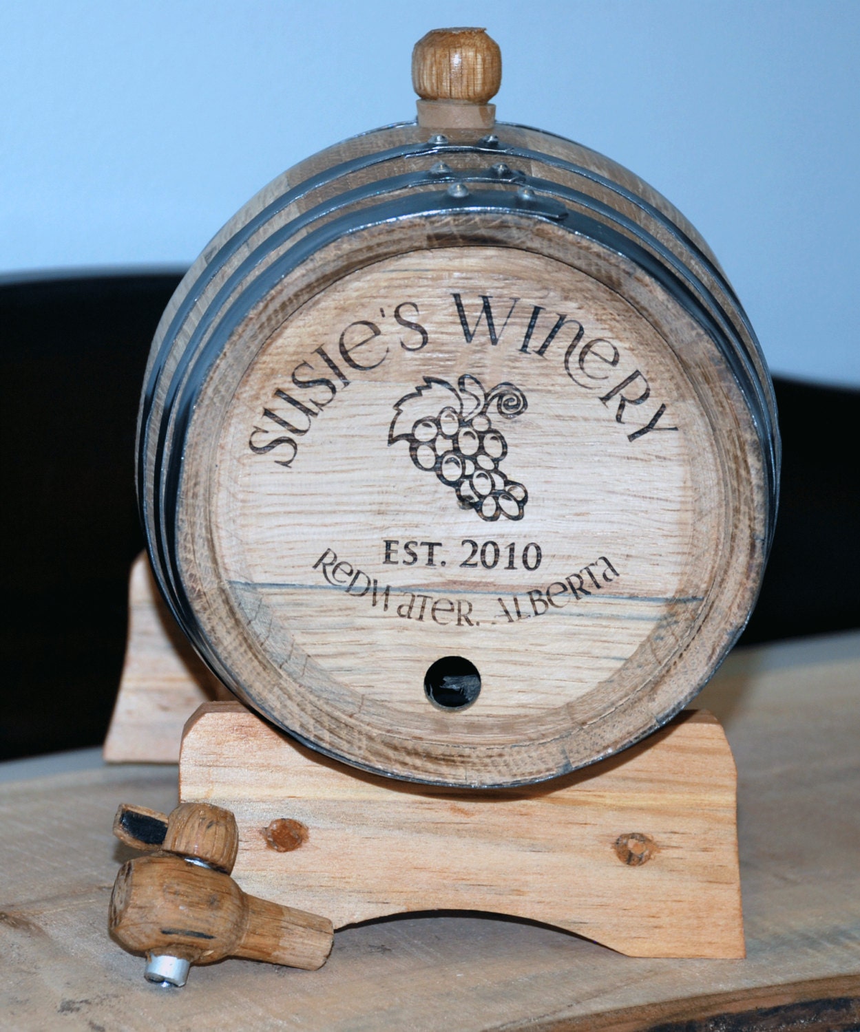 1 Oak Barrel engraved wine barrel whiskey barrel keg wine keg Etsy