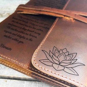 Refillable Writer's Log large Journal, Leather Journal, Personalized, Engraved , Diary, Notebook, Engraved Diary, Genuine Leather image 1