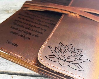 Refillable Writer's Log large Journal, Leather Journal, Personalized, Engraved , Diary, Notebook, Engraved Diary, Genuine Leather